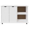 vidaXL Rolling Cabinet White 100 x 39 x 65.5 cm Solid Pine Wood