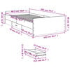 vidaXL Bed Frame with Drawers without Mattress Grey Sonoma 100x200 cm