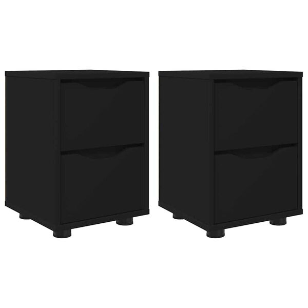 vidaXL Bedside Tables 2 pcs Black 30.5 x 30 x 43 cm Engineered Wood