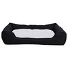 vidaXL Dog Bed Black and White 85.5x70x23 cm Linen Look Fleece