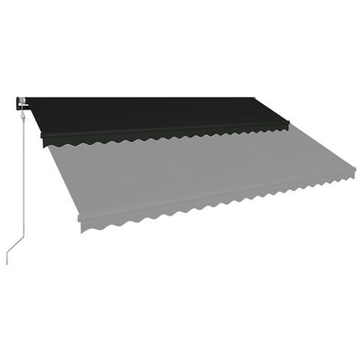 vidaXL Retractable Awning with Wind Sensor & LED 500x300 cm Anthracite