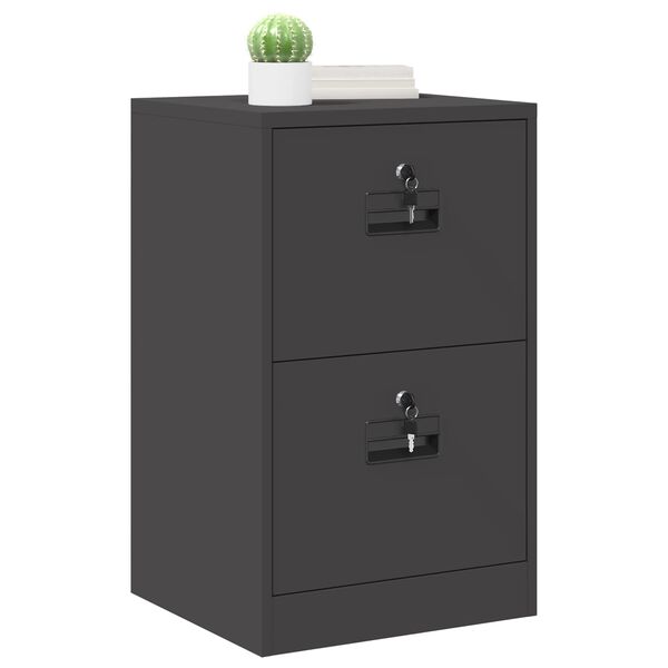 vidaXL File Cabinet Black 45.5 x 42 x 74.5 cm Cold-Rolled Steel