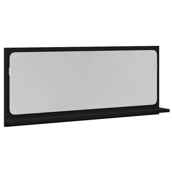 vidaXL Mirror Shelf Black Oak 90 x 10.5 x 37 cm Engineered Wood