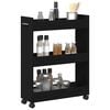 vidaXL Cabinet with Wheel Black oak 60 x 22 x 79 cm Engineered Wood