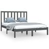 vidaXL Bed Frame without Mattress Grey Solid Wood Pine 120x190 cm
