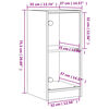 vidaXL Side Cabinet with Glass Doors Smoked Oak 35x37x75.5 cm