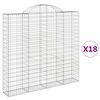 vidaXL Arched Gabion Baskets 18 pcs 200x30x180/200 cm Galvanised Iron