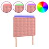 vidaXL LED Headboard Pink 80x5x118/128 cm Velvet
