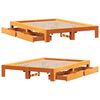 vidaXL Bed Frame without Mattress Wax Brown 140x190 cm Solid Wood Pine