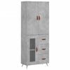 vidaXL Highboard Concrete Grey 69,5x34x180 cm Engineered Wood