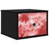 vidaXL Wall-mounted Bedside Cabinet AACHEN Black Oak 36 x 33 x 25 cm