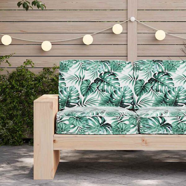 vidaXL Pallet Cushion Set Floral 2 pcs Leaf pattern 60 x 60 x 12 cm