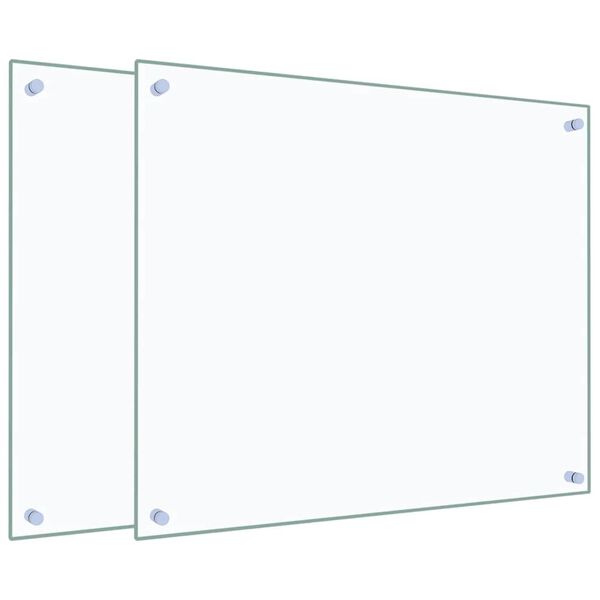 vidaXL Kitchen Backsplashes 2 pcs Transparent 70x60 cm Tempered Glass