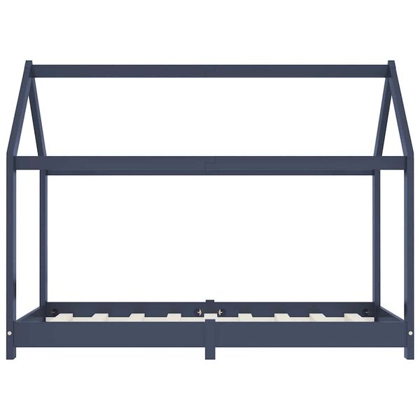 vidaXL Kids Bed Frame Grey Solid Pine Wood 80x160 cm