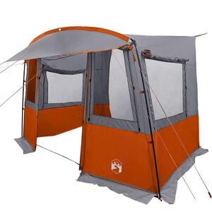vidaXL Tailgate Tent for Caravan Grey and Orange 352 x 250 x 240 cm