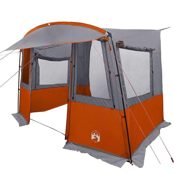 vidaXL Tailgate Tent for Caravan Grey and Orange 352 x 250 x 240 cm