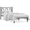 vidaXL Metal Bed Frame without Mattress with Headboard Black 90x200cm