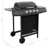 vidaXL Gas BBQ Grill with 4 Burners Black