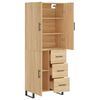 vidaXL Highboard Sonoma Oak 69.5x34x180 cm Engineered Wood