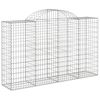 vidaXL Arched Gabion Baskets 9 pcs 200x50x120/140 cm Galvanised Iron