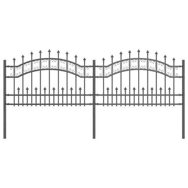 vidaXL Garden Fence Grey 240 x 115 cm Powder-coated steel