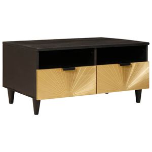 vidaXL Coffee Table Black and Gold 40 x 33 x 46 cm Engineered Wood