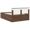 vidaXL Bed Frame with Headboard Brown Oak 150 x 200 cm Engineered Wood