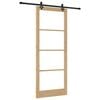 vidaXL Sliding Door ORKDAL Natural and Black 93 x 232 cm