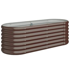 vidaXL Garden Raised Bed Galvanised Steel 114x40x36 cm Brown