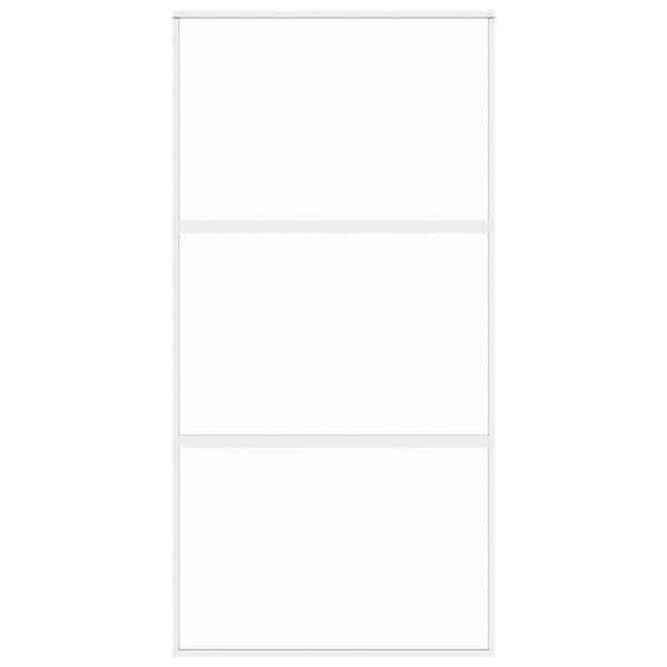 vidaXL Sliding Door White 102.5x205 cm Tempered Glass and Aluminium