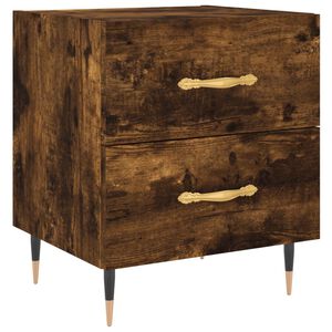 vidaXL Bedside Cabinet Smoked Oak 40x35x47.5 cm Engineered Wood