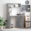 vidaXL Desk with Shelf Concrete Grey 91 x 50 x 149 cm Engineered Wood
