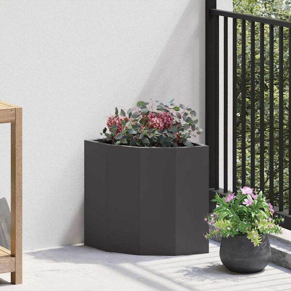 vidaXL Corner Planter Black 30 x 30 x 35 cm Steel