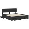vidaXL Bed Frame with Headboard Black 200 x 200 cm Engineered Wood