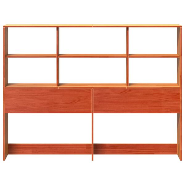 vidaXL Headboard with Storage Wax Brown 160 cm Solid Wood Pine
