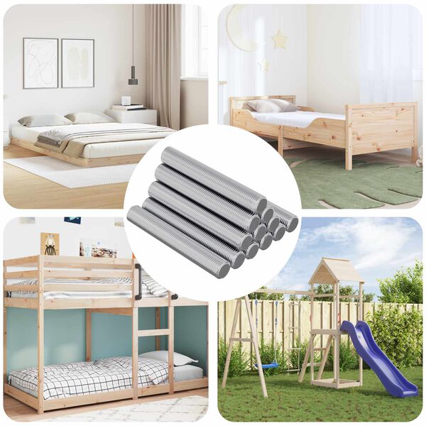 vidaXL Threaded Rod 1000 pcs Silver Steel