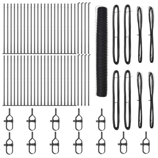 vidaXL Fence Post Grey 100 x 1.2 m (50 mm mesh) Steel and PVC