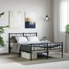 vidaXL Metal Bed Frame without Mattress with Footboard Black 120x190cm