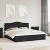 vidaXL Bed Frame with Headboard Black 200 x 200 cm Engineered Wood