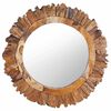 vidaXL Wall Mirror 60 cm Teak Round