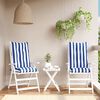 vidaXL Garden Highback Chair Cushions 2 pcs Blue&White Stripe 120x50x7 cm Fabric