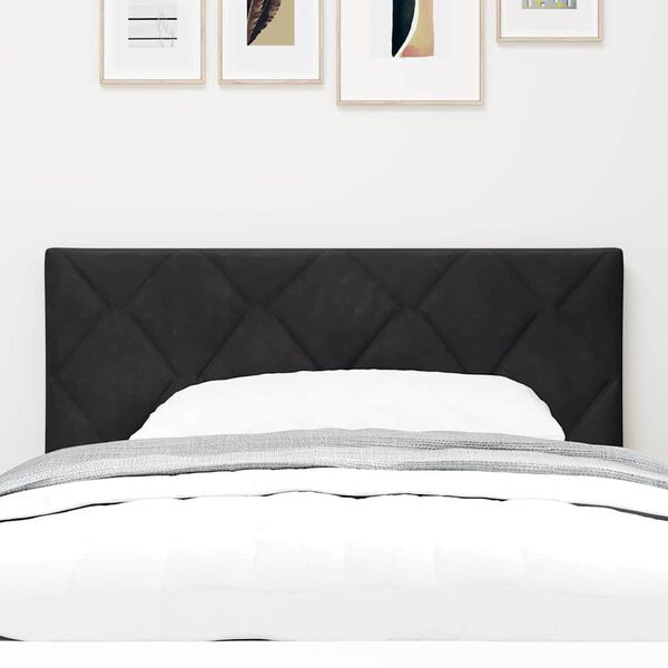 vidaXL LED Headboard with Headboard Black 90 cm Faux Leather