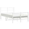 vidaXL Metal Bed Frame without Mattress with Footboard&nbsp;White 120x190cm