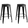 vidaXL Bar Stool | Set of 2 | Black | Metal | Tall | Footrest | Bar Stool