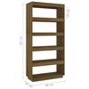 vidaXL Book Cabinet/Room Divider Honey Brown 80x35x167 cm Solid Pinewood