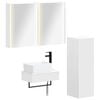 vidaXL Bathroom Furniture Set 4 pcs White Engineered Wood and Glass