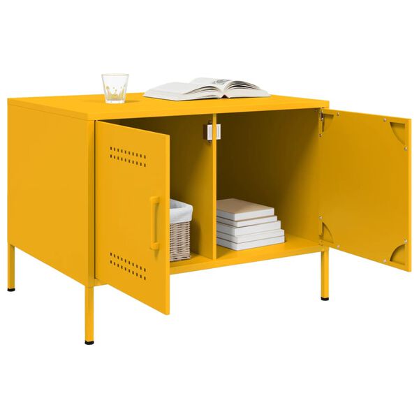 vidaXL Coffee Table Mustard Yellow 68x50x50.5 cm Steel