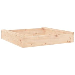 vidaXL Sandbox with Seats Square Solid Wood Pine