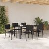 vidaXL Garden Dining Set 7 pcs Black Poly Rattan