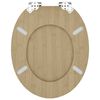 vidaXL Toilet Seat 2 pcs Light Bamboo Color 44 x 38 cm MDF board